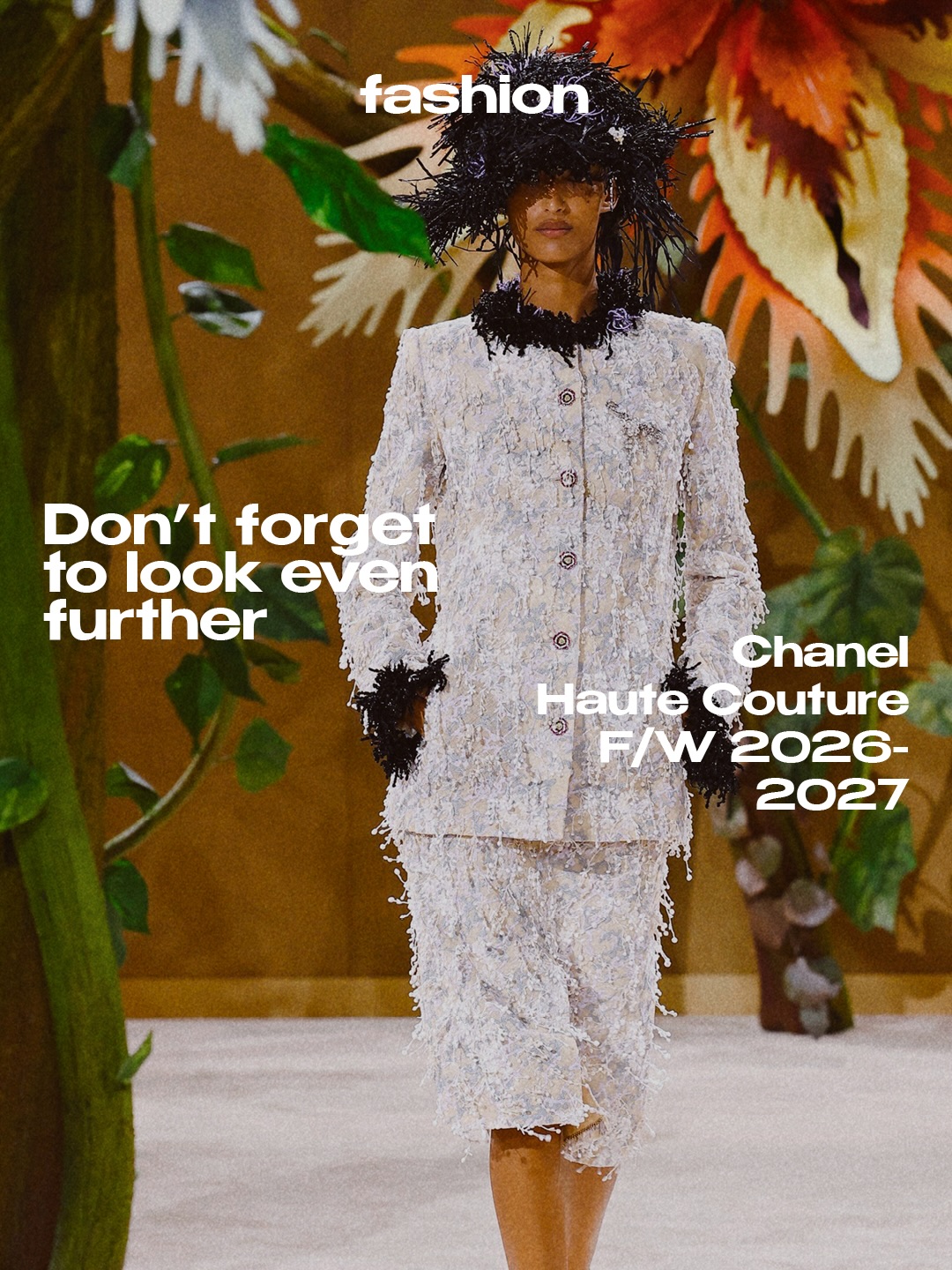 Rather than treating its heritage as an archive to revisit, @chanelofficial approaches it as a living narrative. The collection reframes the house&rsquo;s history through the language of storytelling, where fantasy becomes less an aesthetic reference than a method of construction. The result is a couture collection that looks forward without abandoning the myths that shaped it.

The silhouettes unfold with remarkable restraint. Tweed is stripped of its traditional density, becoming unexpectedly light and translucent, while botanical embroideries spread across the garments like organic growth rather than decorative embellishment. Transparency softens structure, allowing craftsmanship to reveal itself without ever demanding attention.

What emerges is a vision of Haute Couture that feels intimate instead of monumental. The technical complexity remains extraordinary, yet nothing appears weighed down by it. Every garment suggests movement, ease and permanence, proving that refinement does not need spectacle to communicate its value.

Instead of reinventing Chanel&rsquo;s visual codes, the collection allows them to evolve naturally. Familiar signatures are neither frozen in nostalgia nor forced into novelty. They are simply reinterpreted with enough subtlety to feel contemporary, offering an understanding of heritage that privileges continuity over disruption.

At a moment when fashion increasingly relies on elaborate concepts to justify its collections, Chanel takes the opposite approach. The narrative is not imposed upon the clothes. It emerges from them. Every silhouette feels like another page in a story that refuses to end.